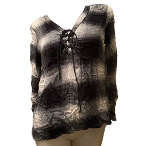 FashionWeb Plaid Lace-Up Women's Top